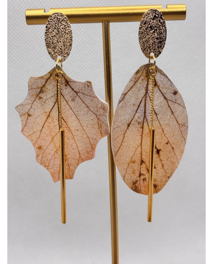 EDICIÓN LIMITADA pendientes de hoja natural esqueletizada