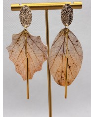 EDICIÓN LIMITADA pendientes de hoja natural esqueletizada
