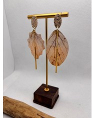 EDICIÓN LIMITADA pendientes de hoja natural esqueletizada