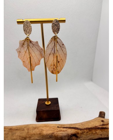 EDICIÓN LIMITADA pendientes de hoja natural esqueletizada