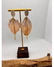 EDICIÓN LIMITADA pendientes de hoja natural esqueletizada