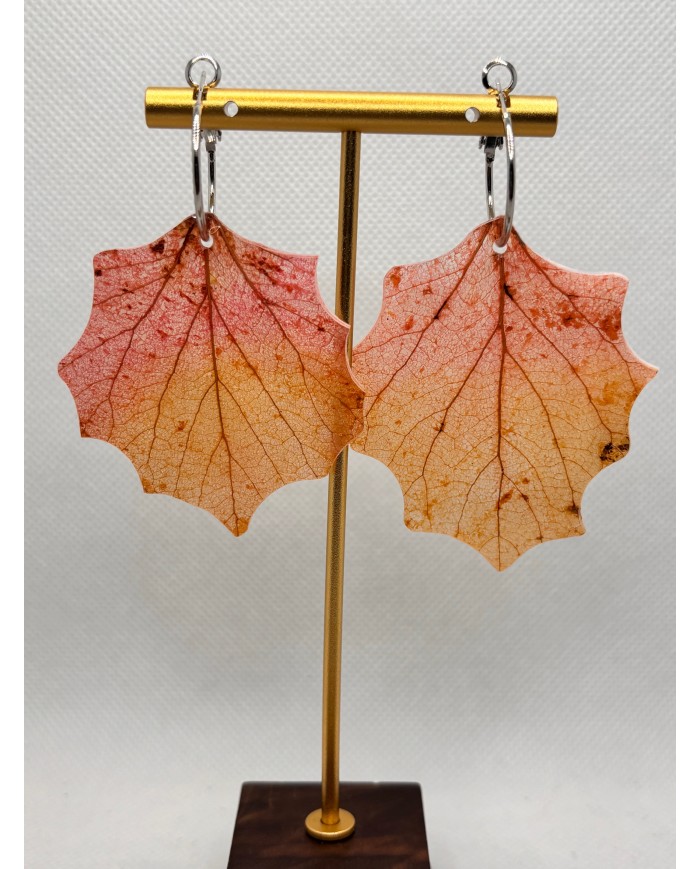 EDICIÓN LIMITADA pendientes artesanos de hoja de álamo