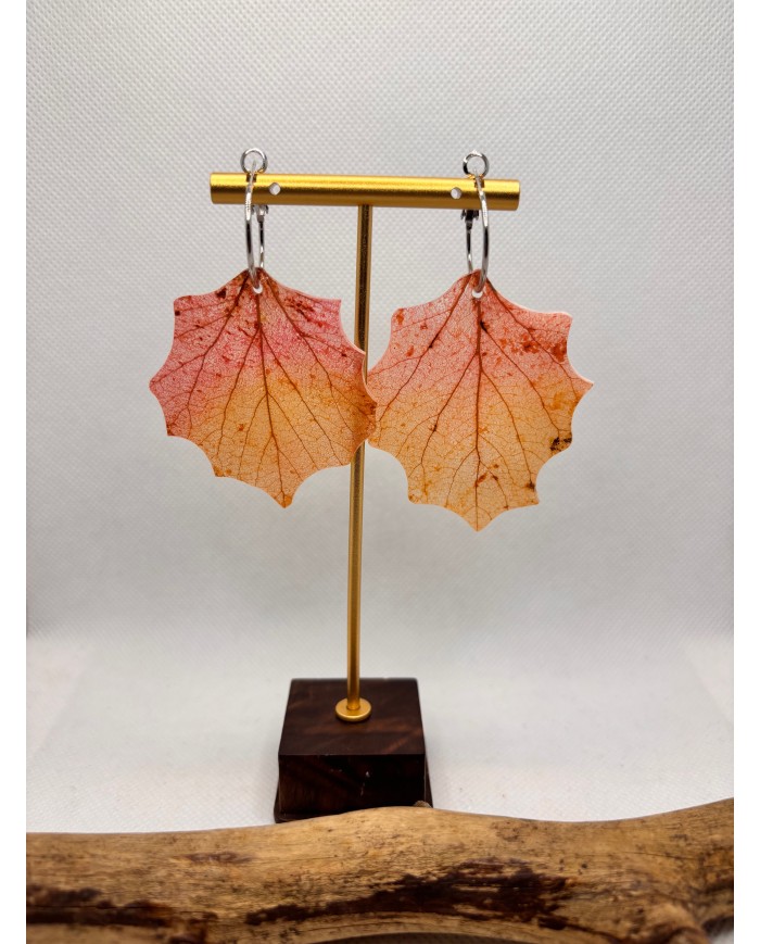 EDICIÓN LIMITADA pendientes artesanos de hoja de álamo