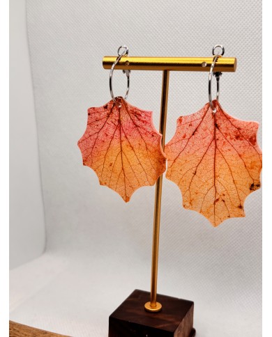 EDICIÓN LIMITADA pendientes artesanos de hoja de álamo