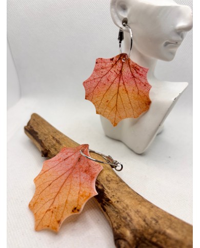 EDICIÓN LIMITADA pendientes artesanos de hoja de álamo