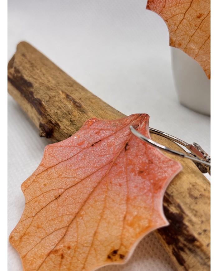 EDICIÓN LIMITADA pendientes artesanos de hoja de álamo