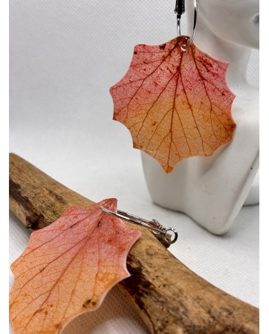 EDICIÓN LIMITADA pendientes artesanos de hoja de álamo