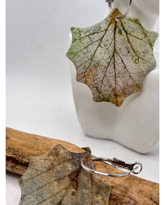 EDICIÓN LIMITADA pendientes artesanos de hoja natural