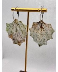 EDICIÓN LIMITADA pendientes artesanos de hoja de álamo