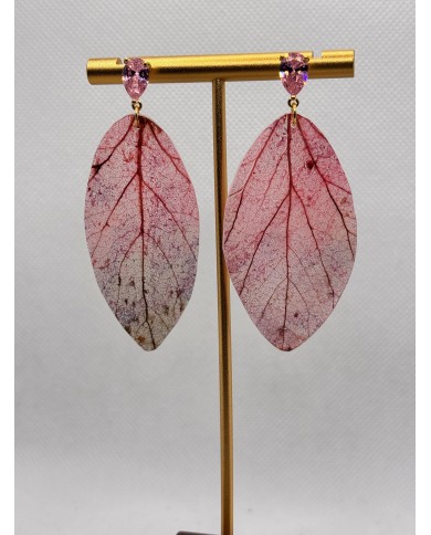 EDICIÓN LIMIATADA pendientes artesanos de hoja natural