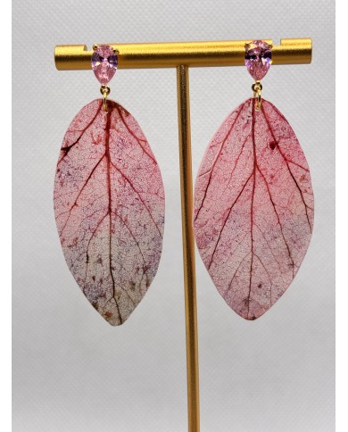 EDICIÓN LIMIATADA pendientes artesanos de hoja natural