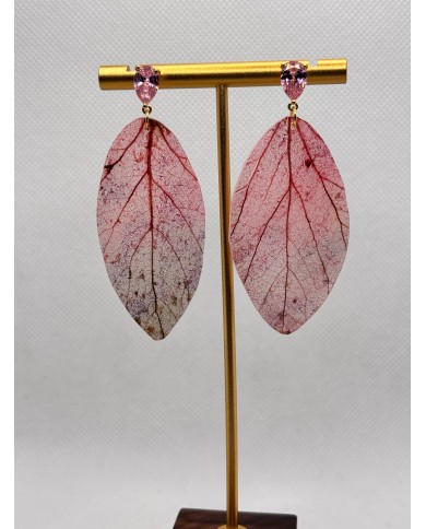 EDICIÓN LIMIATADA pendientes artesanos de hoja natural