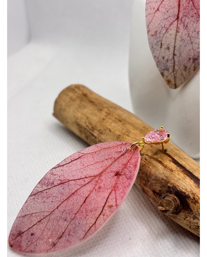 EDICIÓN LIMIATADA pendientes artesanos de hoja natural