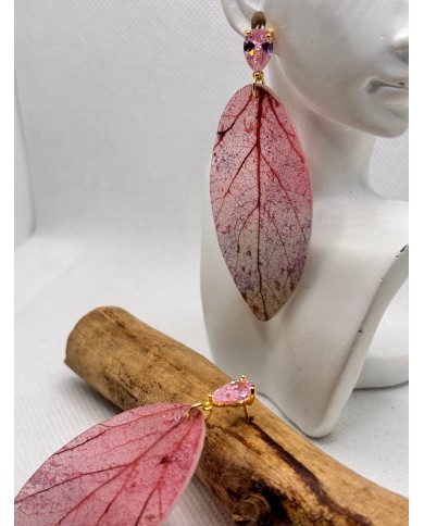 EDICIÓN LIMIATADA pendientes artesanos de hoja natural