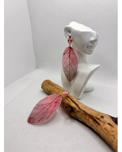 EDICIÓN LIMIATADA pendientes artesanos de hoja natural