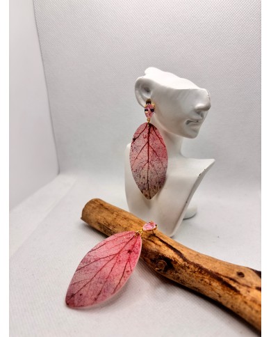 EDICIÓN LIMIATADA pendientes artesanos de hoja natural