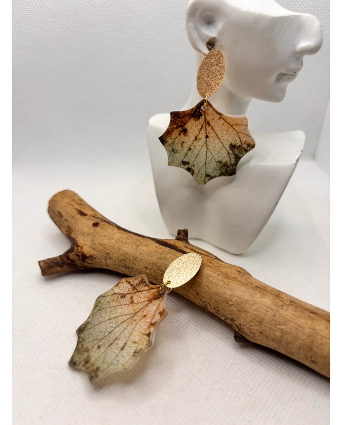 EDICIÓN LIMITADA pendientes artesanos de hoja natural