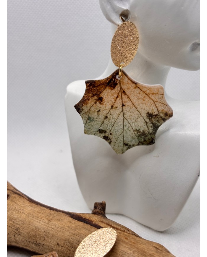 EDICIÓN LIMITADA pendientes artesanos de hoja natural