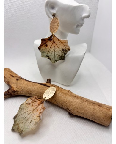EDICIÓN LIMITADA pendientes artesanos de hoja natural