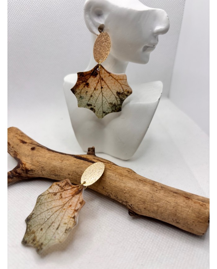 EDICIÓN LIMITADA pendientes artesanos de hoja natural
