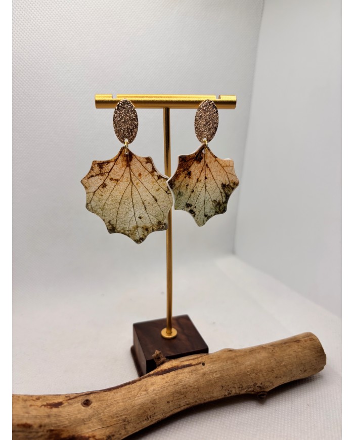 EDICIÓN LIMITADA pendientes artesanos de hoja natural