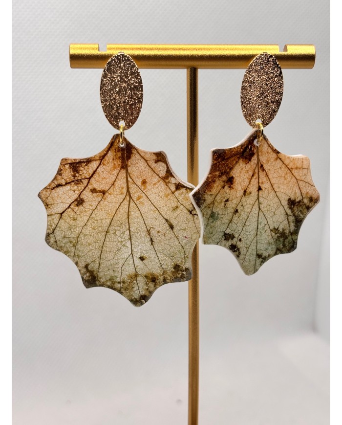 EDICIÓN LIMITADA pendientes artesanos de hoja natural