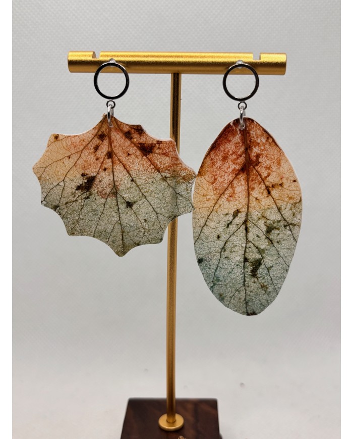 EDICIÓN LIMITADA pendientes de hoja natural esqueletizada