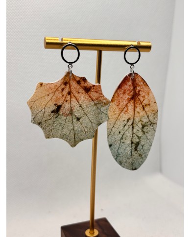 EDICIÓN LIMITADA pendientes de hoja natural esqueletizada