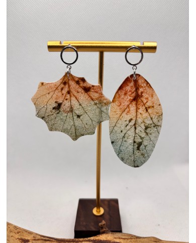 EDICIÓN LIMITADA pendientes de hoja natural esqueletizada