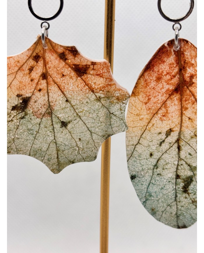 EDICIÓN LIMITADA pendientes de hoja natural esqueletizada