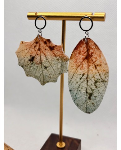 EDICIÓN LIMITADA pendientes de hoja natural esqueletizada