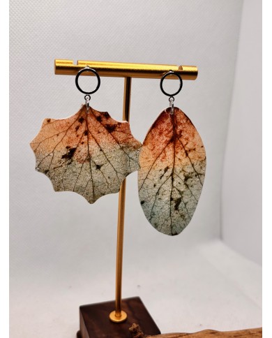 EDICIÓN LIMITADA pendientes de hoja natural esqueletizada