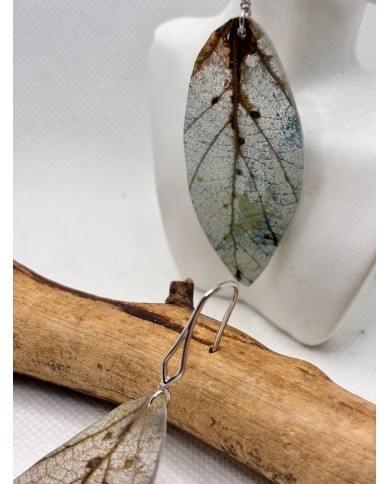 EDICIÓN LIMITADA pendientes artesanos  de hoja natural