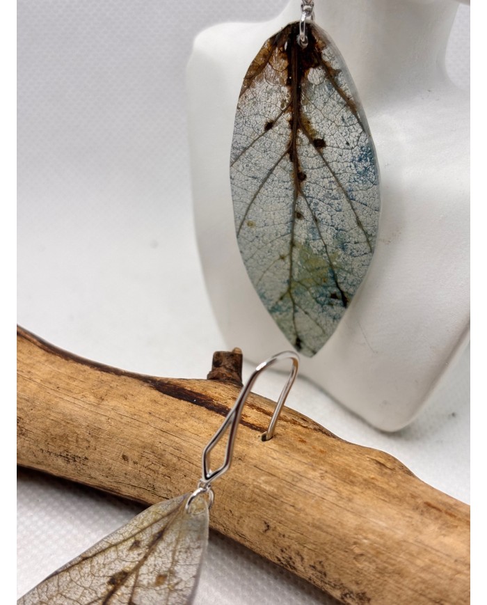 EDICIÓN LIMITADA pendientes artesanos  de hoja natural