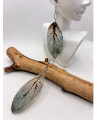 EDICIÓN LIMITADA pendientes artesanos  de hoja natural