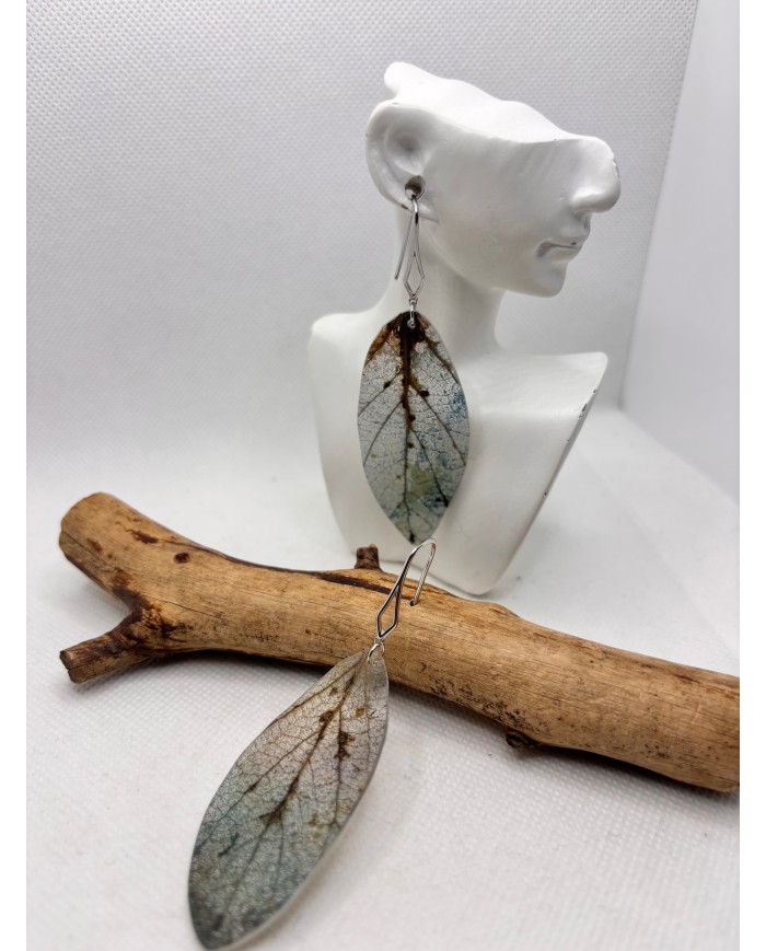 EDICIÓN LIMITADA pendientes artesanos  de hoja natural