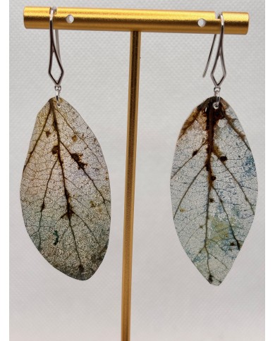 EDICIÓN LIMITADA pendientes artesanos  de hoja natural