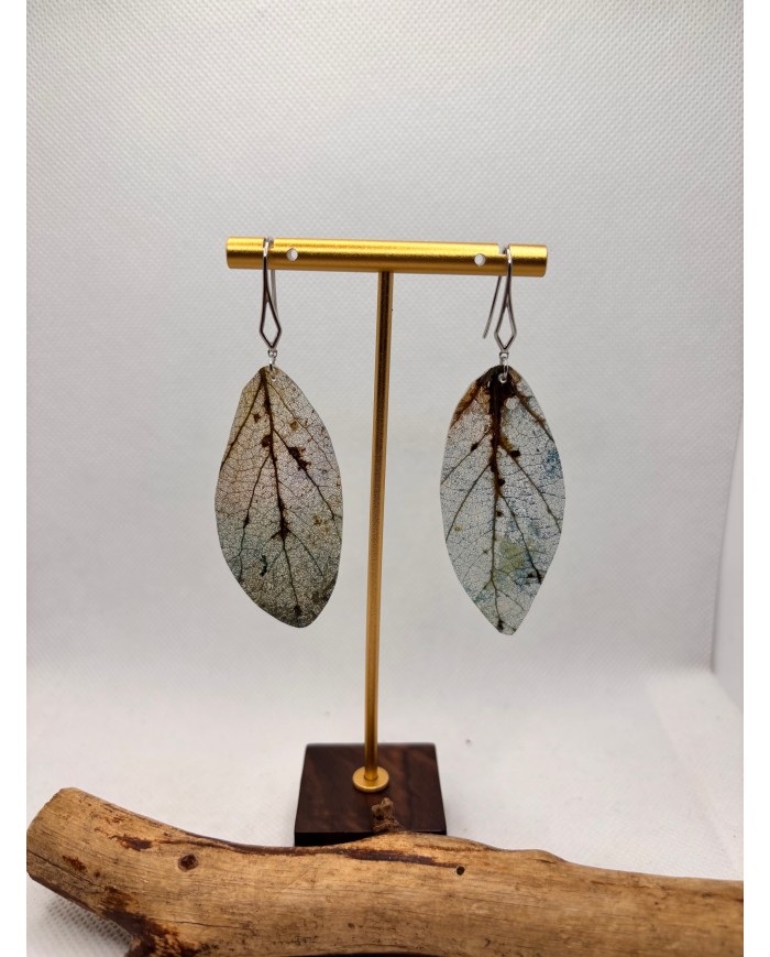 EDICIÓN LIMITADA pendientes artesanos  de hoja natural