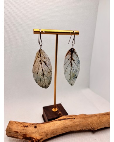 EDICIÓN LIMITADA pendientes artesanos  de hoja natural