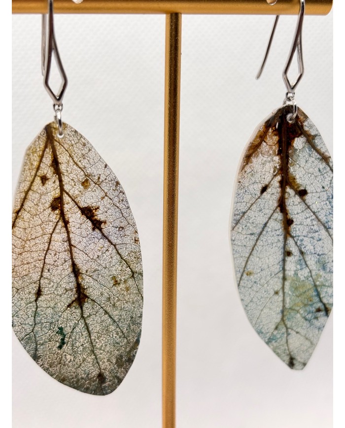 EDICIÓN LIMITADA pendientes artesanos  de hoja natural