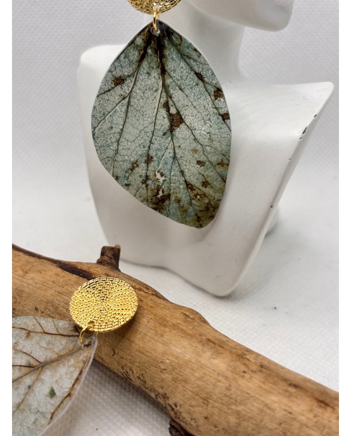 EDICIÓN LIMITADA pendientes artesanos de hoja natural