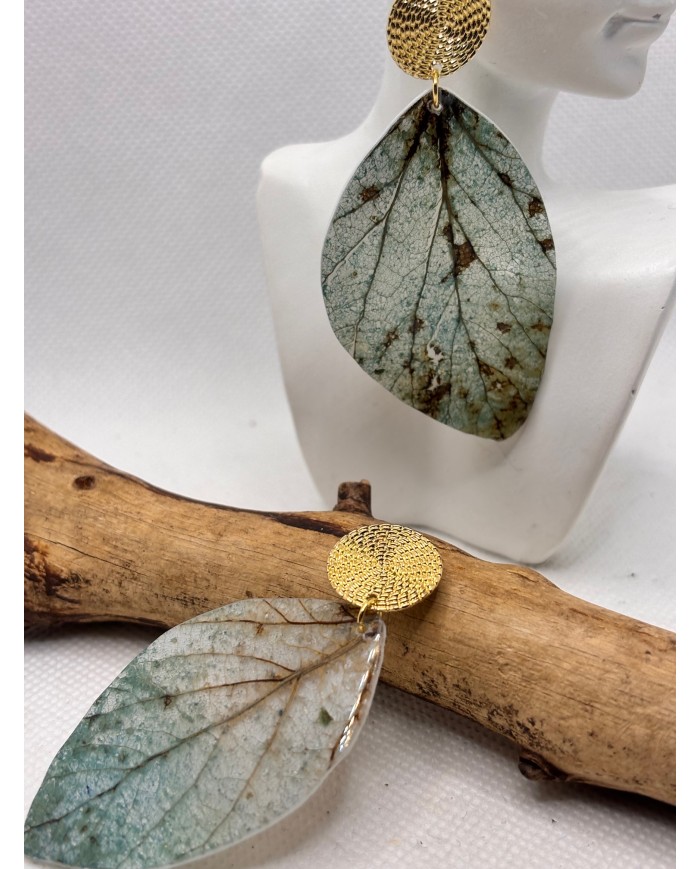 EDICIÓN LIMITADA pendientes artesanos de hoja natural