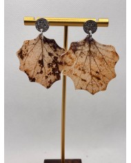 EDICIÓN LIMITADA pendientes artesanos de hoja natural esqueletizada