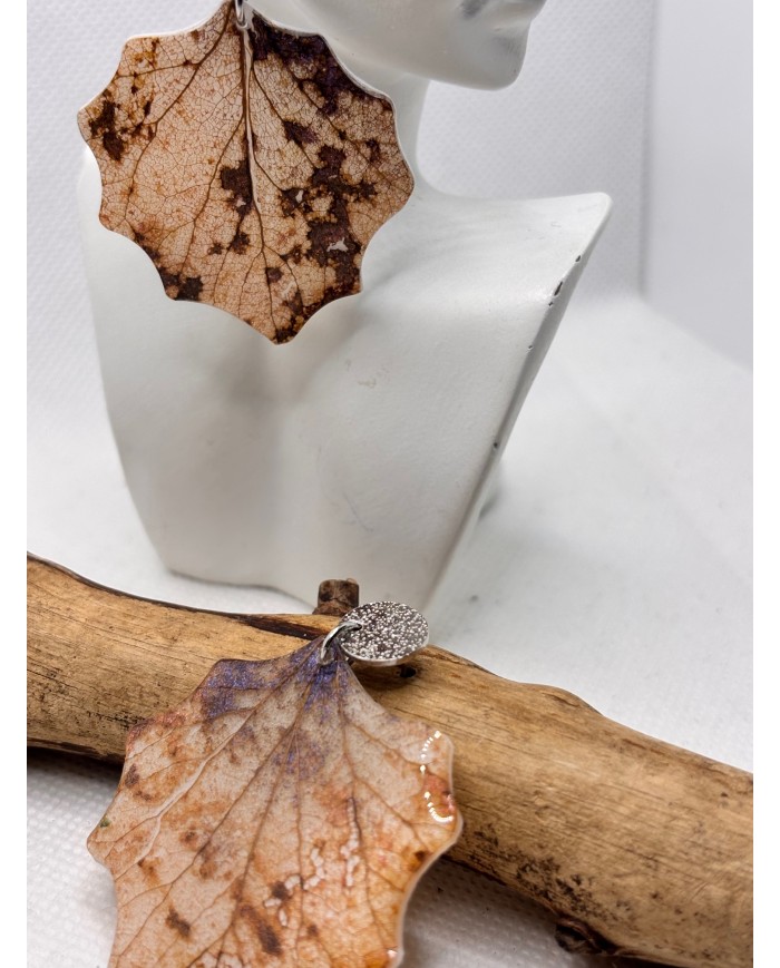 EDICIÓN LIMITADA pendientes artesanos de hoja natural