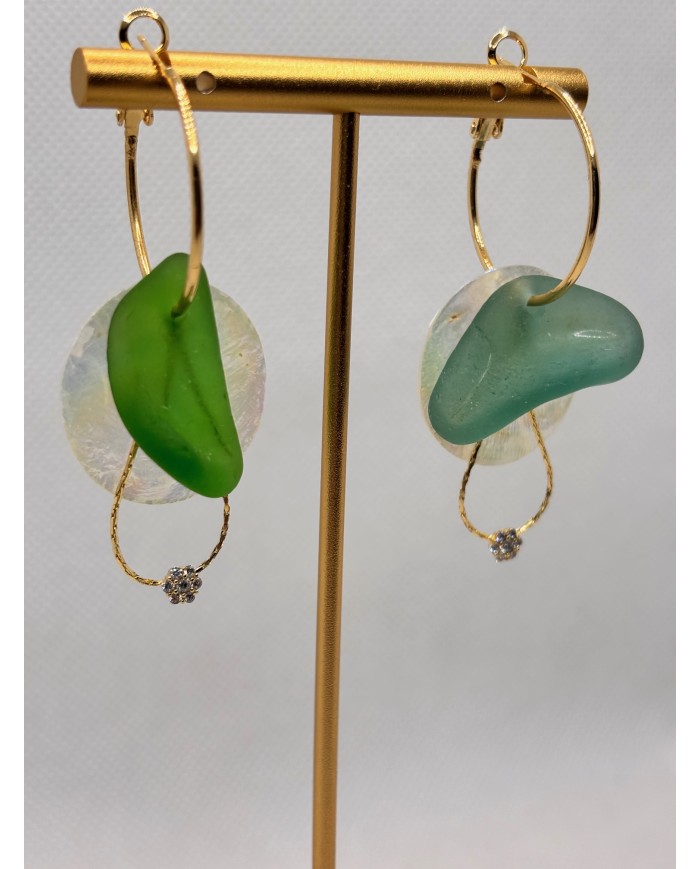 EDICIÓN LIMITADA pendientes de cristal marino o lágrimas de sirena