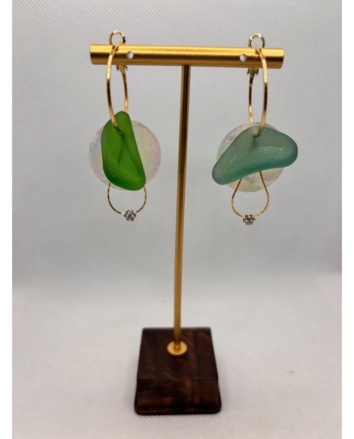 EDICIÓN LIMITADA pendientes de cristal marino o lágrimas de sirena