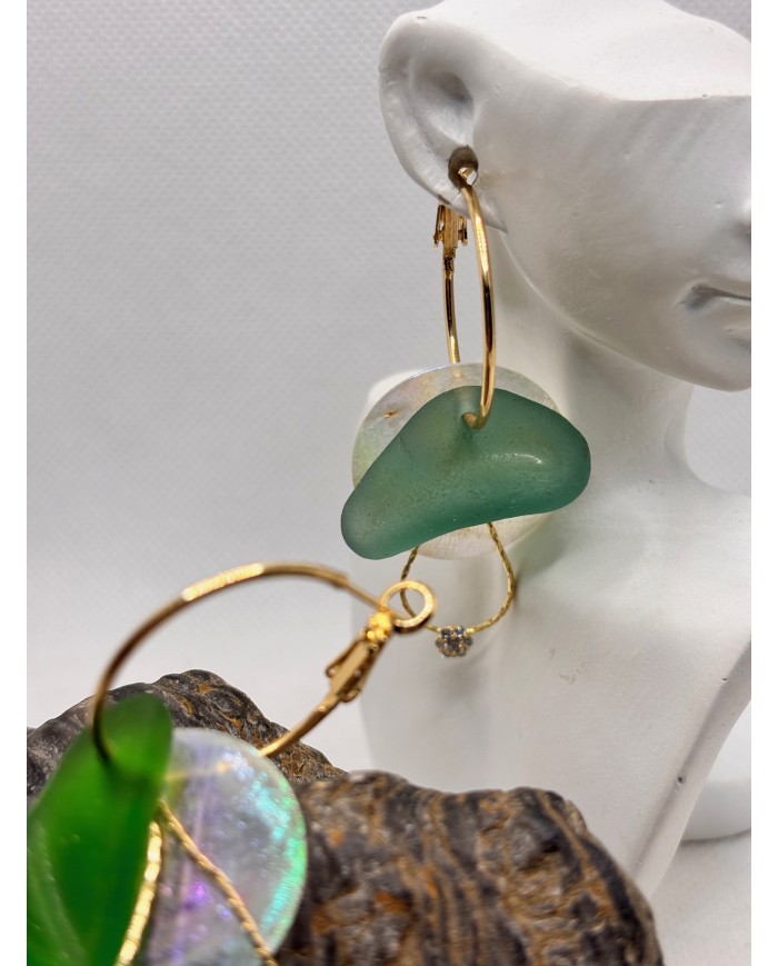 EDICIÓN LIMITADA pendientes de cristal marino o lágrimas de sirena