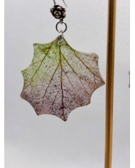 EDICIÓN PLATA pendientes artesanos de hoja natural