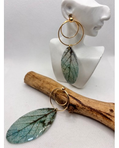 EDICIÓN LIMITADA pendientes artesanos de hoja natural esqueletizada