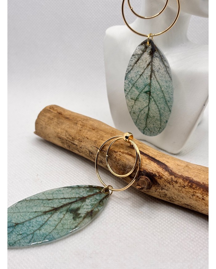 EDICIÓN LIMITADA pendientes artesanos de hoja natural esqueletizada